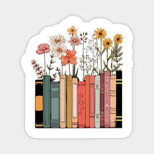 Flowers Books Magnet