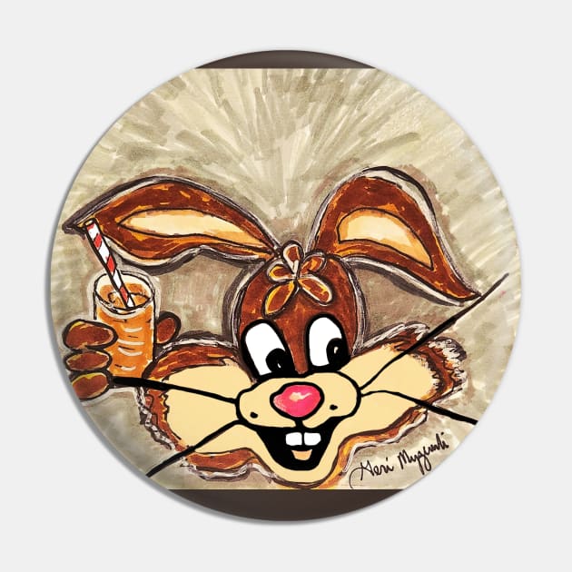 Nestle Chocolate Milk Quik Bunny Pin by TheArtQueenOfMichigan 