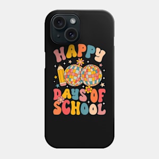 Happy 100 Days of School Retro Disco 100th Day Teacher Kids Phone Case