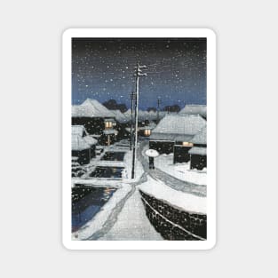 Evening Snow at Terajima Village by Kawase Hasui Magnet