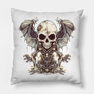 the skull with bat swings Pillow