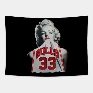 Marilyn Monroe Chicago Scottie Pippen white Tapestry