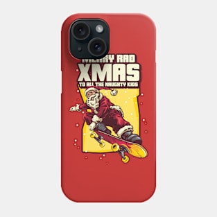 Skater Santa Merry Xmas Rad Skateboarder Skateboarding Phone Case