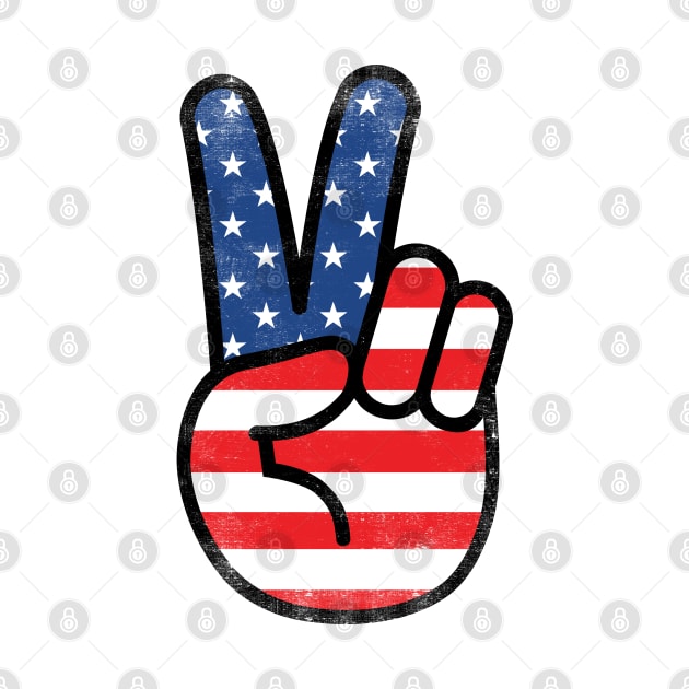 American Flag Peace Sign Hand Shirt 4th Of July Gift by vpgdesigns