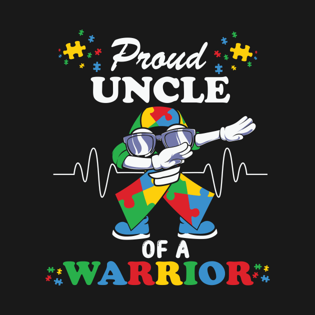 Proud Uncle of Warrior Autism Awareness Gift for Birthday, Mother's Day, Thanksgiving, Christmas by skstring