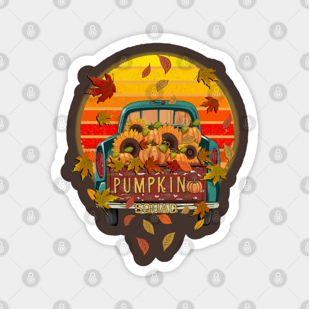 Fall Pumpkin Truck Autumn Pumpkin Squad Magnet by tamdevo1