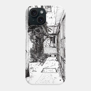 Alleyway Saigon Vietnam Pen and Ink Illustration Phone Case