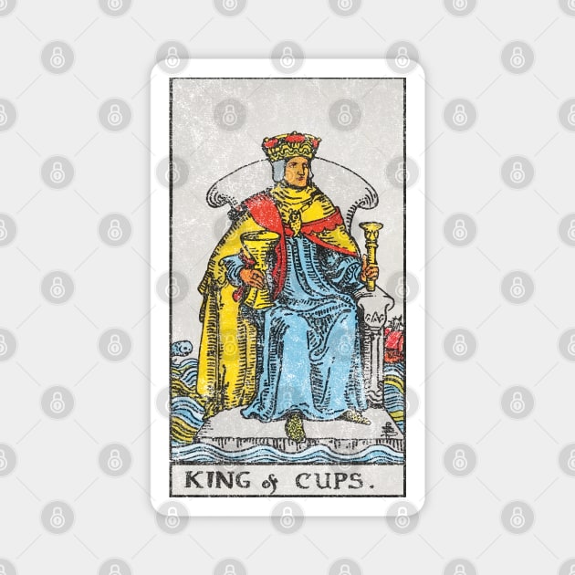 King of cups tarot card (distressed) Magnet by Nate's World of Tees