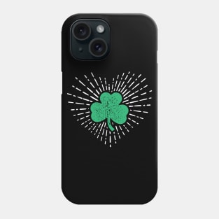 Irish Shamrock Heart Badge Phone Case