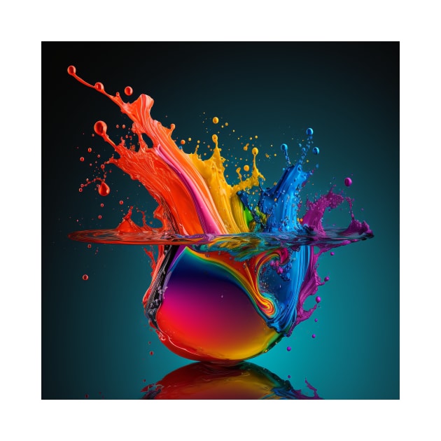 Living Life in Colour Abstract Splash by AICreateWorlds