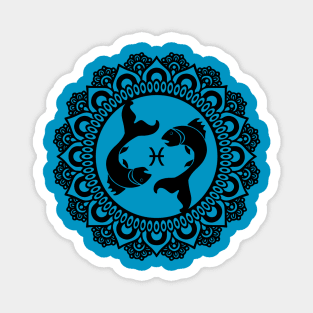 Pisces Zodiac Mandala Magnet