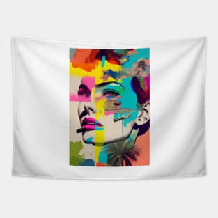 Abstract pop art style woman portrait Tapestry