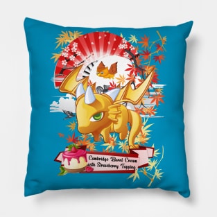 The Yellow Jelly Dragon With Red Fan Pillow