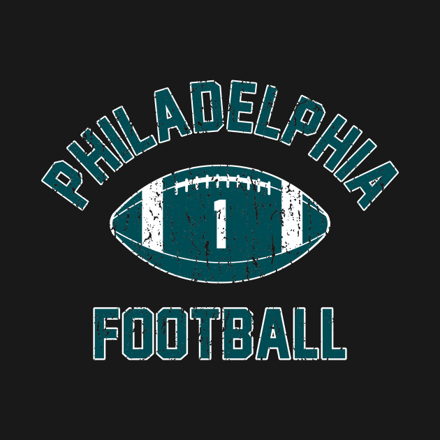 Retro Philadelphia Football Distressed Logo by Double-Double Designs