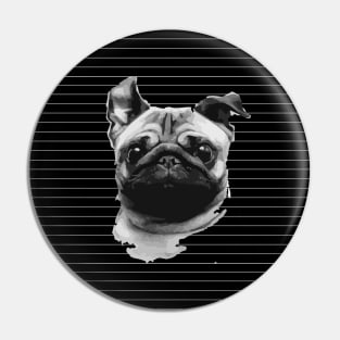 COLORFUL STRIPES AND CUTE PUPPY - PUG Pin