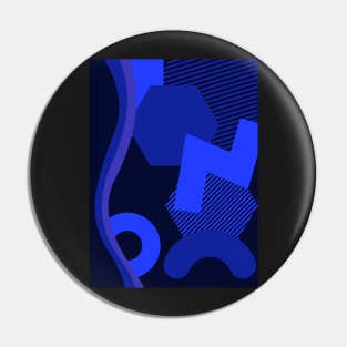Blue Graphic Art Pin