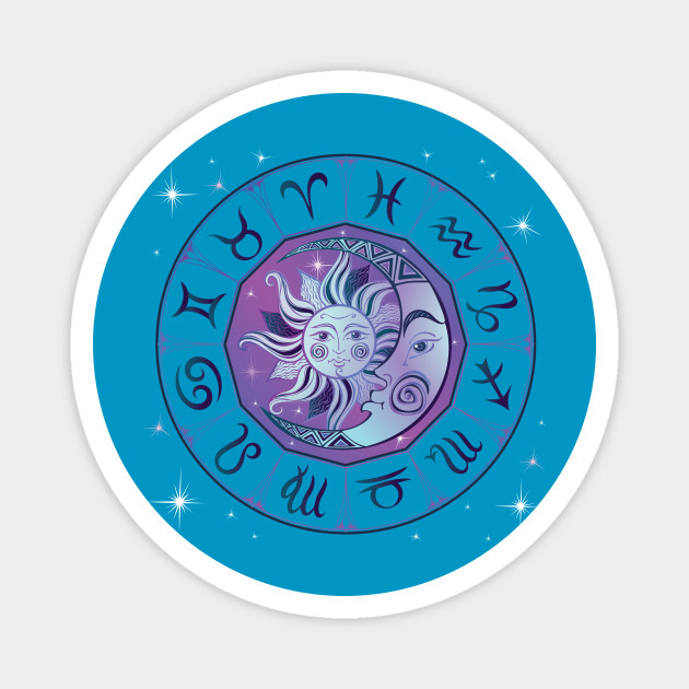 Zodiac Sign Wheel Sun Moon Zodiac Signs Magnet Teepublic This is a wheel of the 12 zodiac signs. zodiac sign wheel sun moon