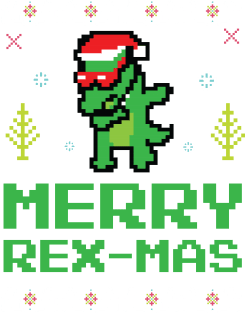 Merry Rex-mas Rexmas Ugly Christmas Dabbing Santa Rex Magnet