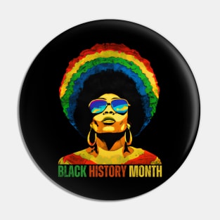 Black History Month Woman Colorful Hair Pin