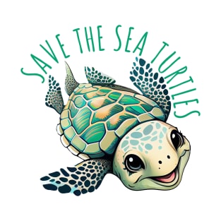 Save the Sea Turtles. Cute Turtle T-Shirt