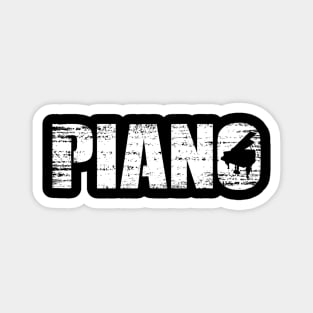 Distressed Look Piano Gift For Pianists Magnet