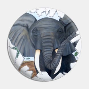 Eavesdropping Elephant Pin