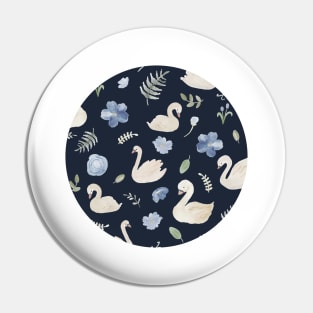 Swan Lake Floral Watercolor | Black Pin