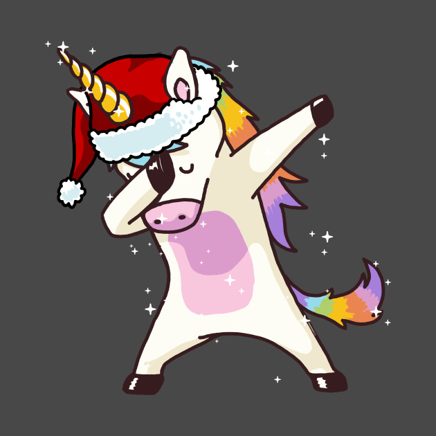 dabbing unicorn shirt hip hop dab santa hat christmas christmas print tops