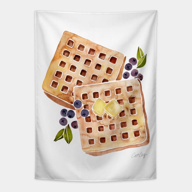 Waffles Tapestry by CatCoq