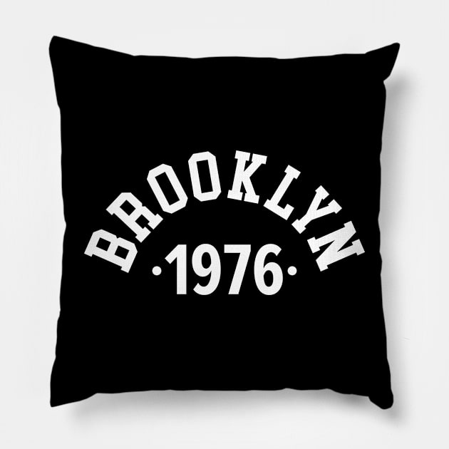 Brooklyn Chronicles: Celebrating Your Birth Year 1976 Pillow by Boogosh