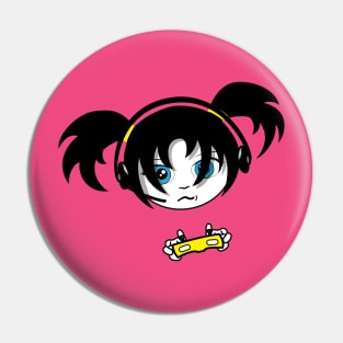 Gamer Girl Video Game Player Pin