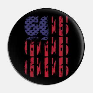 666 Satanic American Flag Pin