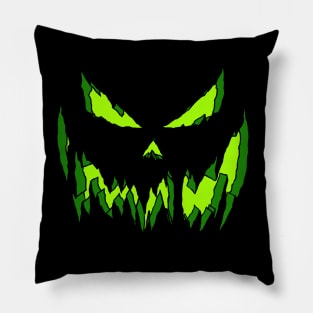 Green Jack-o'-lantern Pillow