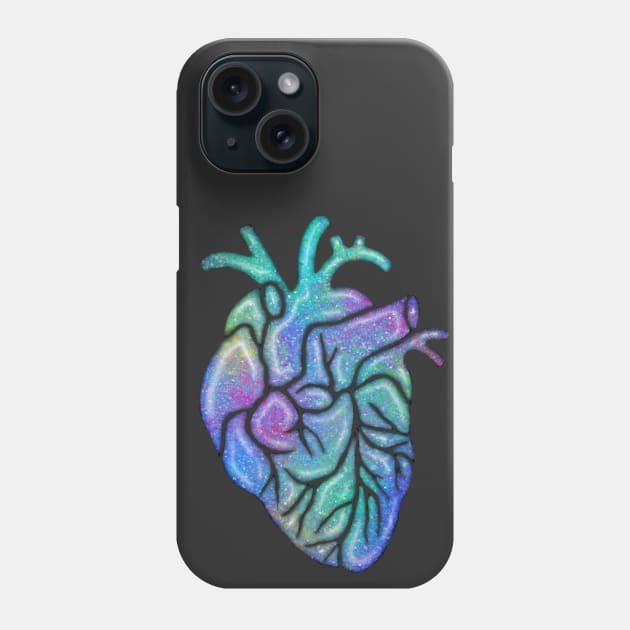 Opal Gemstone Anatomical Heart Phone Case by Vivid Chaos