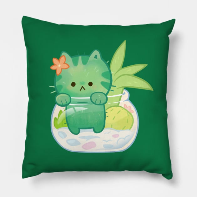 Cactus cat Pillow by giraffalope