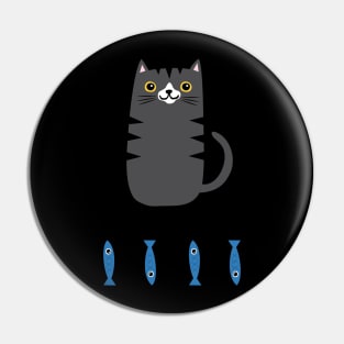 Cat with fish Pin