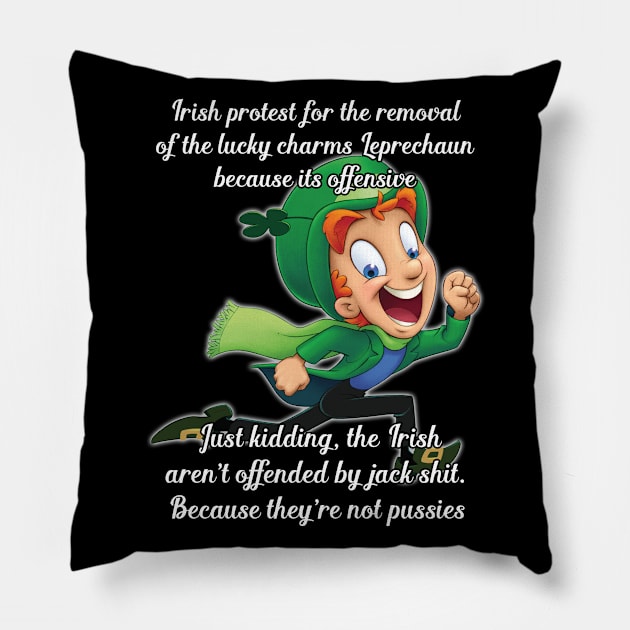 Irish lucky charms happy Pillow by tabaojohnny