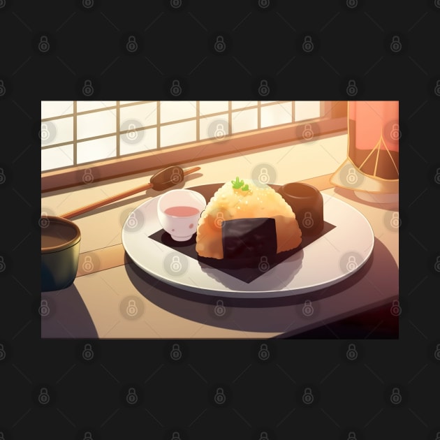 Delicous Japanese Food Onigiri - Anime Wallpaper by KAIGAME Art