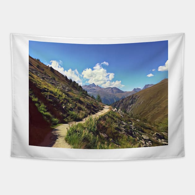 Hiking in Switzerland Tapestry by Dturner29