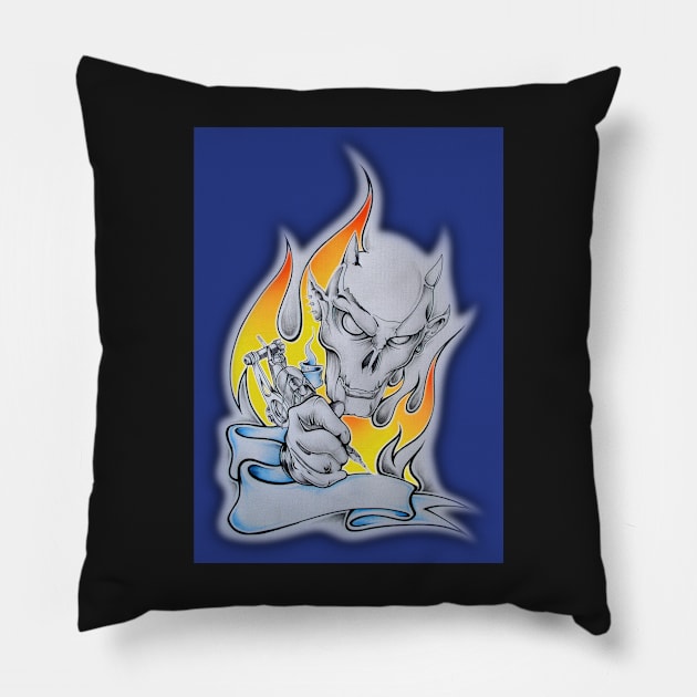 Tattoo Flame New Pillow by kiwiartyfarty