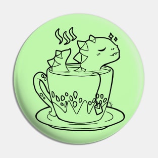 Tea Rex Black Outline Pin