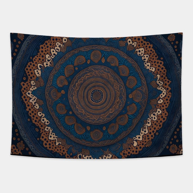 Boho Ethnic Mandala Pattern Tapestry by EddieBalevo