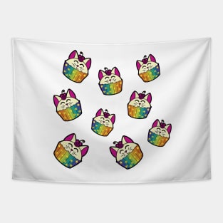 Cloud of Rainbow Catcakes Tapestry