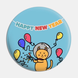 cat New year party girlfriend couple Pin