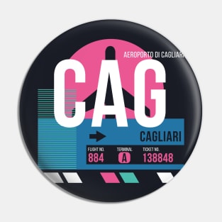 Cagliari (CAG) Airport // Sunset Baggage Tag Pin