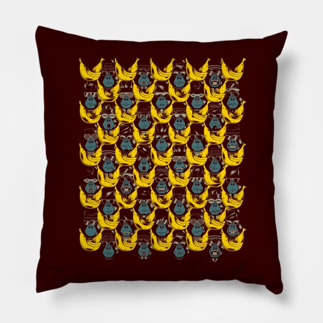 Gorillas & Bananas Pillow by javirams