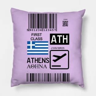 Athens Greece travel ticket Pillow