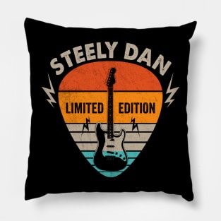 Vintage Steely Name Guitar Pick Limited Edition Birthday Pillow