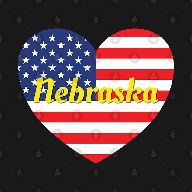 Nebraska American Flag Heart by DPattonPD