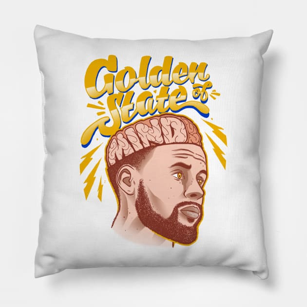 Golden "State of Mind" Pillow by Rmada Concepts